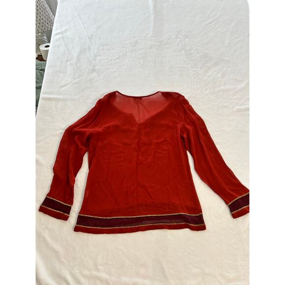 Lucky Brand Women's Beaded Tunic Orange Size Medium - Picture 4 of 10